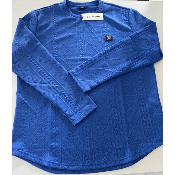 JMIERR Men Casual Long Sleeve Shirt Crew Neck Collar Pullover Sweatshirt XL blue - Picture 8 of 14